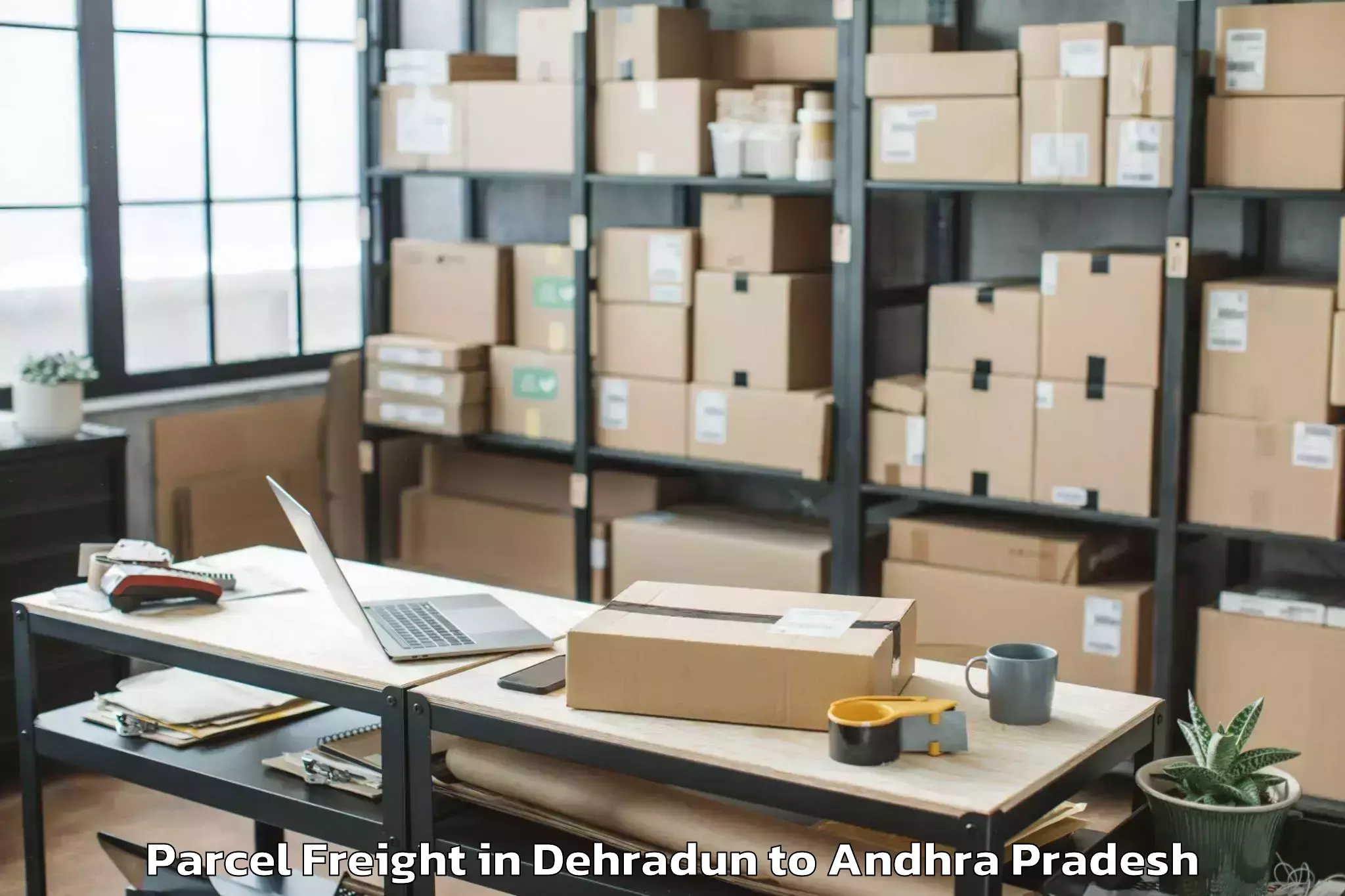 Book Dehradun to Koyyalgudem Parcel Freight Online